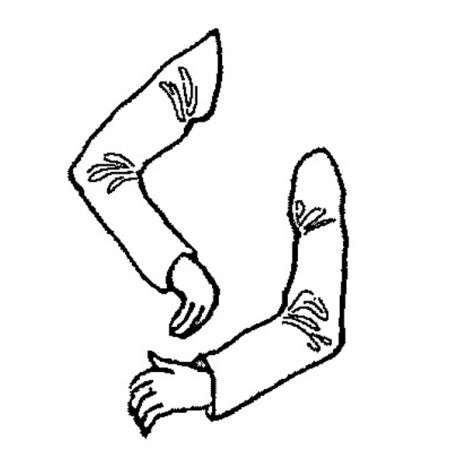 Right arm hand on hip, left holding reins